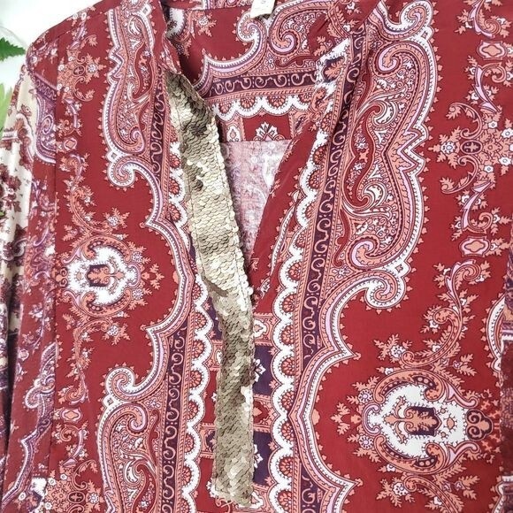 Anthropologie TINY Sequin Devas Popover Tunic Top Size Small - Picture 3 of 9